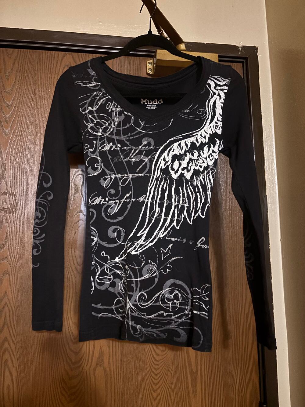 Bundle of Long Sleeve black/ Gray Striped Emo Goth Grunge Old Navy/ Mudd Shirts